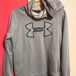 Under Armour Light Gray Hoodie with Black Logo